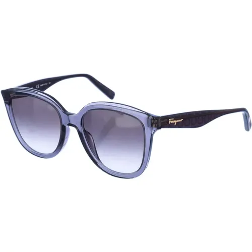 Elevate Your Style with Oval Acetate Sunglasses , female, Sizes: ONE SIZE - Salvatore Ferragamo - Modalova