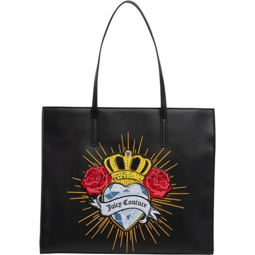 Abstract Multicolour Tote Bag with Snap-buttons and Zip , female, Sizes: ONE SIZE - Juicy Couture - Modalova