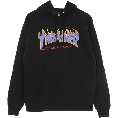 Flame Hood Sweatshirt /Blue , male, Sizes: S - Thrasher - Modalova