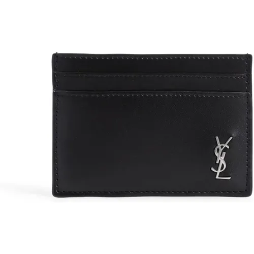 Leather Clutch Bag , unisex, Sizes: ONE SIZE - Saint Laurent - Modalova