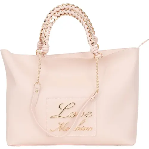 Stilvolle Taschen Kollektion,Puderrosa Shooper Tasche mit Logo - Love Moschino - Modalova