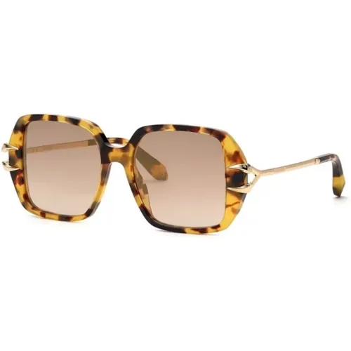Havana Sunglasses with Gradient , unisex, Sizes: 54 MM - Roberto Cavalli - Modalova