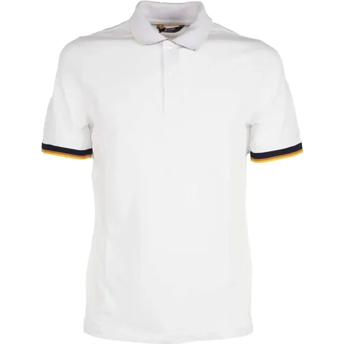 Weißes Stretch-Baumwoll-Poloshirt , Herren, Größe: 2XL - K-way - Modalova