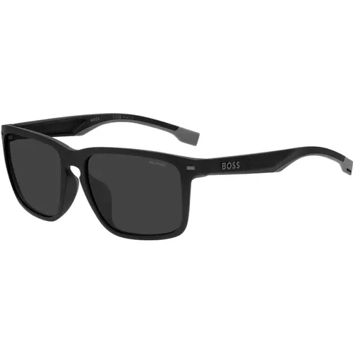 Matte Schwarz Graue Sonnenbrille , Herren, Größe: 59 MM - Hugo Boss - Modalova