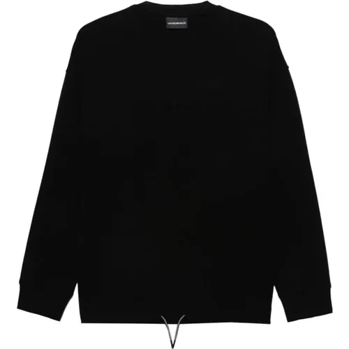 Schwarzer Logo Baumwoll-Sweatshirt , Herren, Größe: 2XL - Emporio Armani - Modalova