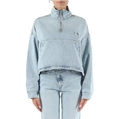 Relaxed Fit Denim Jacket , female, Sizes: L, XL - Calvin Klein Jeans - Modalova