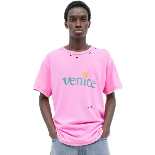 Venice Distressed T-Shirt , Herren, Größe: 2XL - ERL - Modalova