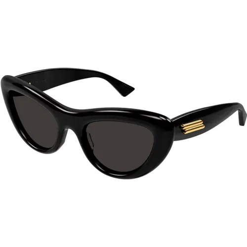 Stylische Sonnenbrille Bv1282S Schwarz , Damen, Größe: 53 MM - Bottega Veneta - Modalova