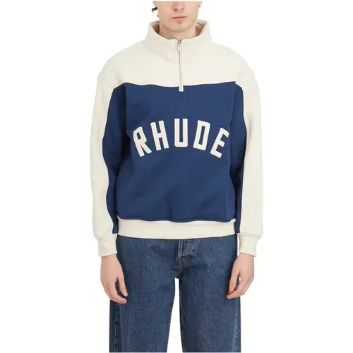 Half-Zip Logo Sweatshirt , male, Sizes: M, S - Rhude - Modalova