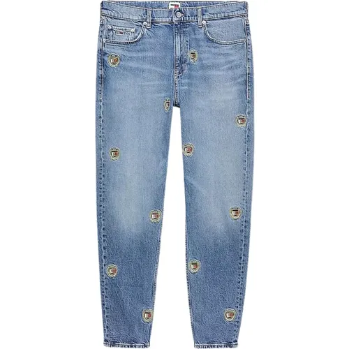 Verwaschene Denim-Jeans mit Bestickten Patches - Tommy Hilfiger - Modalova