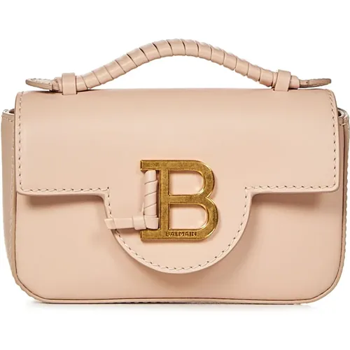 Mini Handbag with Golden B Monogram , female, Sizes: ONE SIZE - Balmain - Modalova