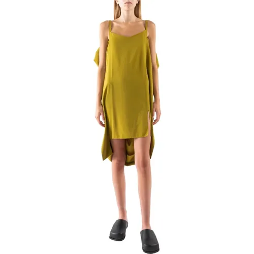 Asymmetrical Square Neck Short Dress , female, Sizes: M - MM6 Maison Margiela - Modalova