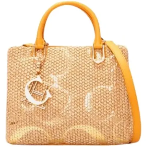 Rafia Duchess Handbag with Gold Charm , female, Sizes: ONE SIZE - Carolina Herrera - Modalova