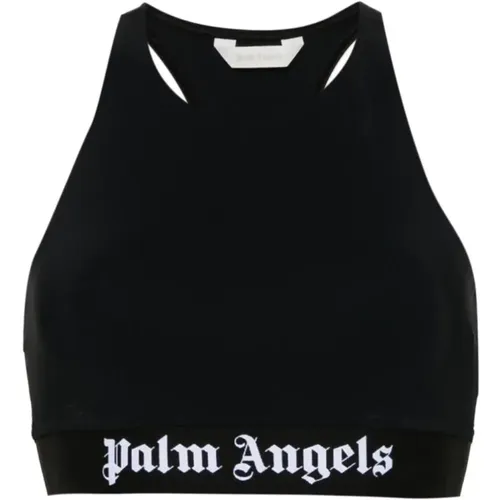 Sport Logo Top Schwarz Weiß,T-Shirts - Palm Angels - Modalova