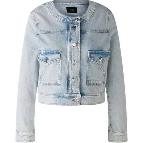 Denim Jacke , Damen, Größe: M - Oui - Modalova