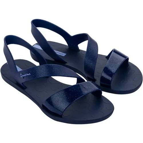 Blaue Glitzer Vibe Sandalen , Damen, Größe: 38 EU - Ipanema - Modalova