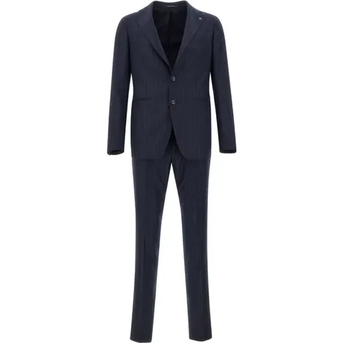 Navy Pinstripe Two-Piece Suit , male, Sizes: 2XL, S - Tagliatore - Modalova
