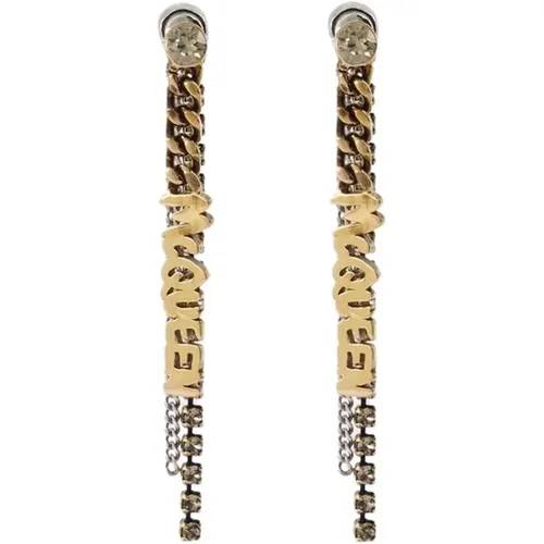 Antikes Gold/Silber Graffiti Ohrring - Metall , Damen, Größe: ONE Size - alexander mcqueen - Modalova