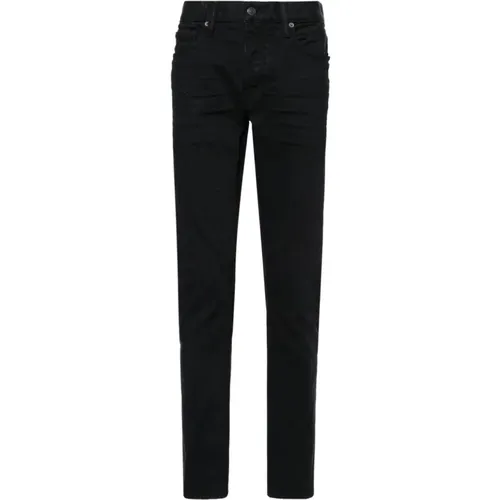 Slim-Fit Navy Cotton Denim Jeans , male, Sizes: W30 - Tom Ford - Modalova