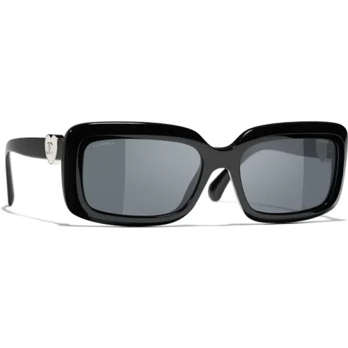Ikonoische Sonnenbrille mit einheitlichen Gläsern , unisex, Größe: 52 MM - Chanel - Modalova