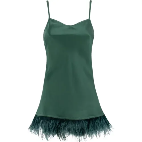 Feather Embellished Petticoat Top , female, Sizes: XS, S - Ermanno Scervino - Modalova