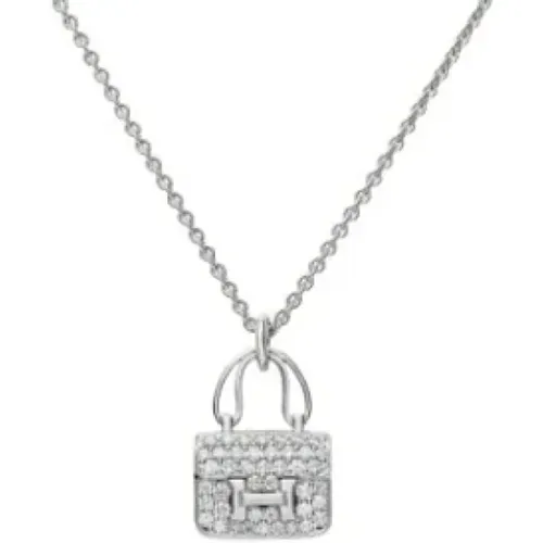 Pre-owned White Gold necklaces , female, Sizes: ONE SIZE - Hermès Vintage - Modalova