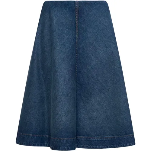 Denim A-Line Skirt , female, Sizes: W27, W26 - Khaite - Modalova