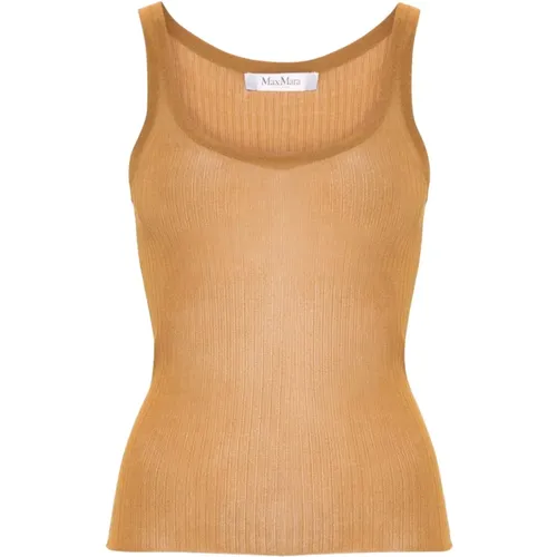 Leather Silk Tank Top , female, Sizes: S, XS, M - Max Mara - Modalova