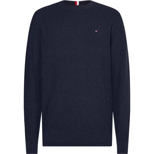 Desert Sky Cross Structure Crew Neck Pullover , Herren, Größe: L - Tommy Hilfiger - Modalova