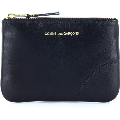 Calfskin Wallet with Gold Logo , unisex, Sizes: ONE SIZE - Comme des Garçons - Modalova