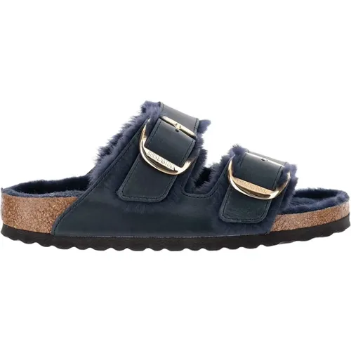 Mitternachts-Ledersandalen mit goldenen Riemen - Birkenstock - Modalova