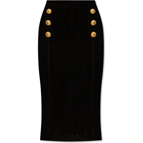 Ribbed skirt , female, Sizes: M, S, L - Balmain - Modalova
