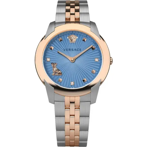 Audrey Edelstahl Uhr Lichtblau - Versace - Modalova