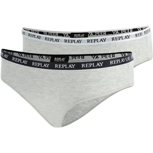 Unterhose Damen-Slip mit Logo-Bund 2er Pack , Damen, Größe: L - Replay - Modalova