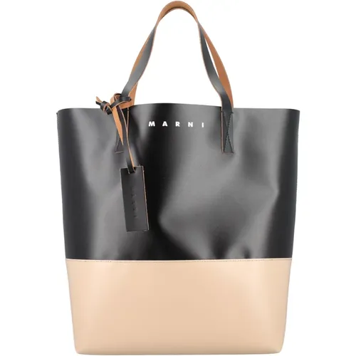 Tribeca Einkaufstasche,Tote Tasche mit Kontrast-Logo - Marni - Modalova