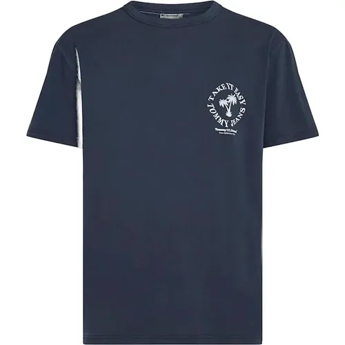 Novelty Grafik T-Shirt , Herren, Größe: L - Tommy Jeans - Modalova