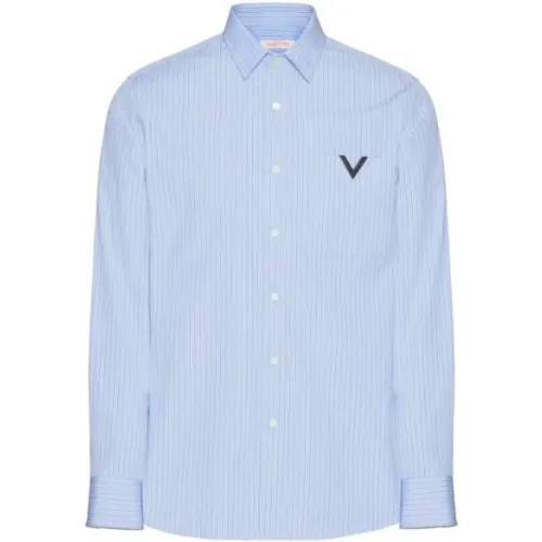 Cotton Poplin Stripe Shirt , male, Sizes: L, 2XL - Valentino - Modalova