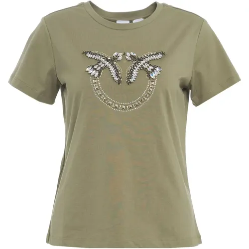 Grünes T-Shirt für Frauen , Damen, Größe: XS - pinko - Modalova