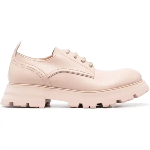 Blush Leder Schnürschuhe , Damen, Größe: 39 EU - alexander mcqueen - Modalova