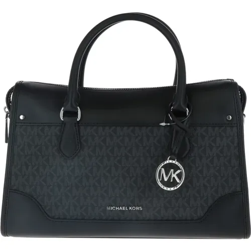 Stilvolle Schwarze Bedruckte Handtasche mit Riemen , Damen, Größe: ONE Size - Michael Kors - Modalova