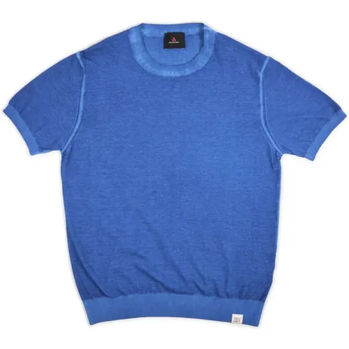 Kurzarm Tricot Pullover Blau , Herren, Größe: 2XL - Peuterey - Modalova