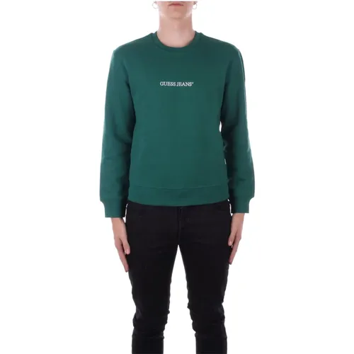 Grüner Logo Front Pullover , Herren, Größe: S - Guess - Modalova