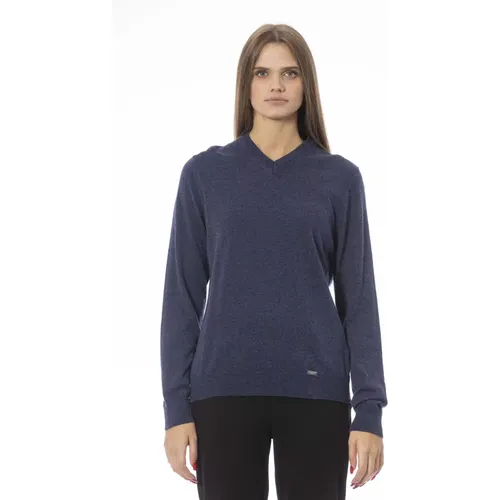 Trendiges Langarm V-Ausschnitt Top,Langarm V-Ausschnitt Pullover - Baldinini - Modalova