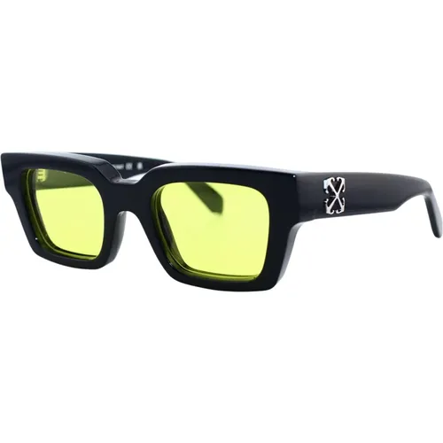 Yellow Lens Metal Sunglasses Virgil 11040 , unisex, Sizes: 50 MM - Off White - Modalova