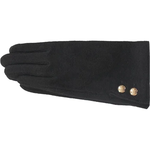Cashmere Women's Gloves with Logo Buttons , female, Sizes: M, L - Ralph Lauren - Modalova