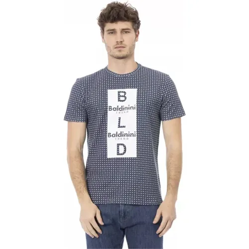 Schickes Graues Baumwoll-T-Shirt , Herren, Größe: XL - Baldinini - Modalova