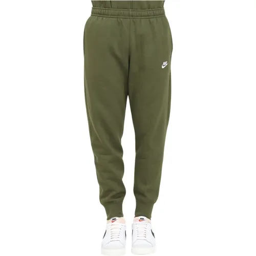 Militärgrüne Jogginghose mit Besticktem Logo , Herren, Größe: L - Nike - Modalova