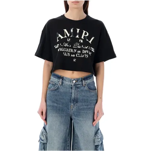 Distressed Crop T-Shirt , female, Sizes: M - Amiri - Modalova