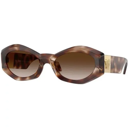Stilvolle Sonnenbrille braune Verlaufsgläser - Versace - Modalova