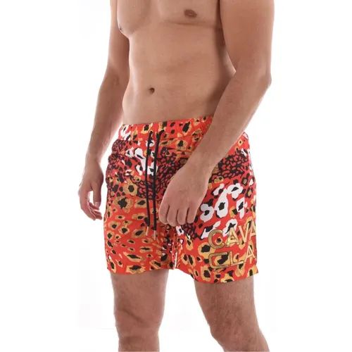 Tiermuster Badehose - Orange , Herren, Größe: L - Cavalli Class - Modalova